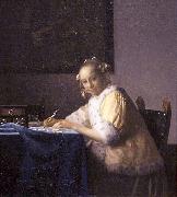 Johannes Vermeer A lady writing. USA oil painting artist